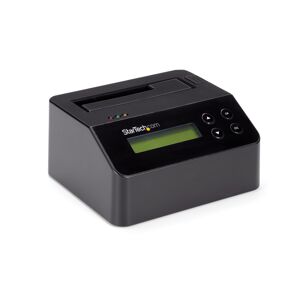 StarTech.com Docking Station per Hard Disk a Singolo Slot - Dock USB 3.0 Standalone con funzione Eraser/Sanificazione HDD/SSD SATA III, 9 Modalità di Cancellazione, 4Kn, Display LCD, Porta Stampante DB-9, TAA [SDOCK1EU3P2]