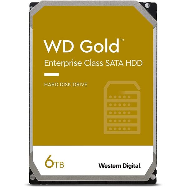 western digital wd6003fryz hard disk interno 6 tb hdd 3.5 sata iii 7200 giri/m hot-swap velocità trasferimento 6 gbit/s - wd6003fryz gold