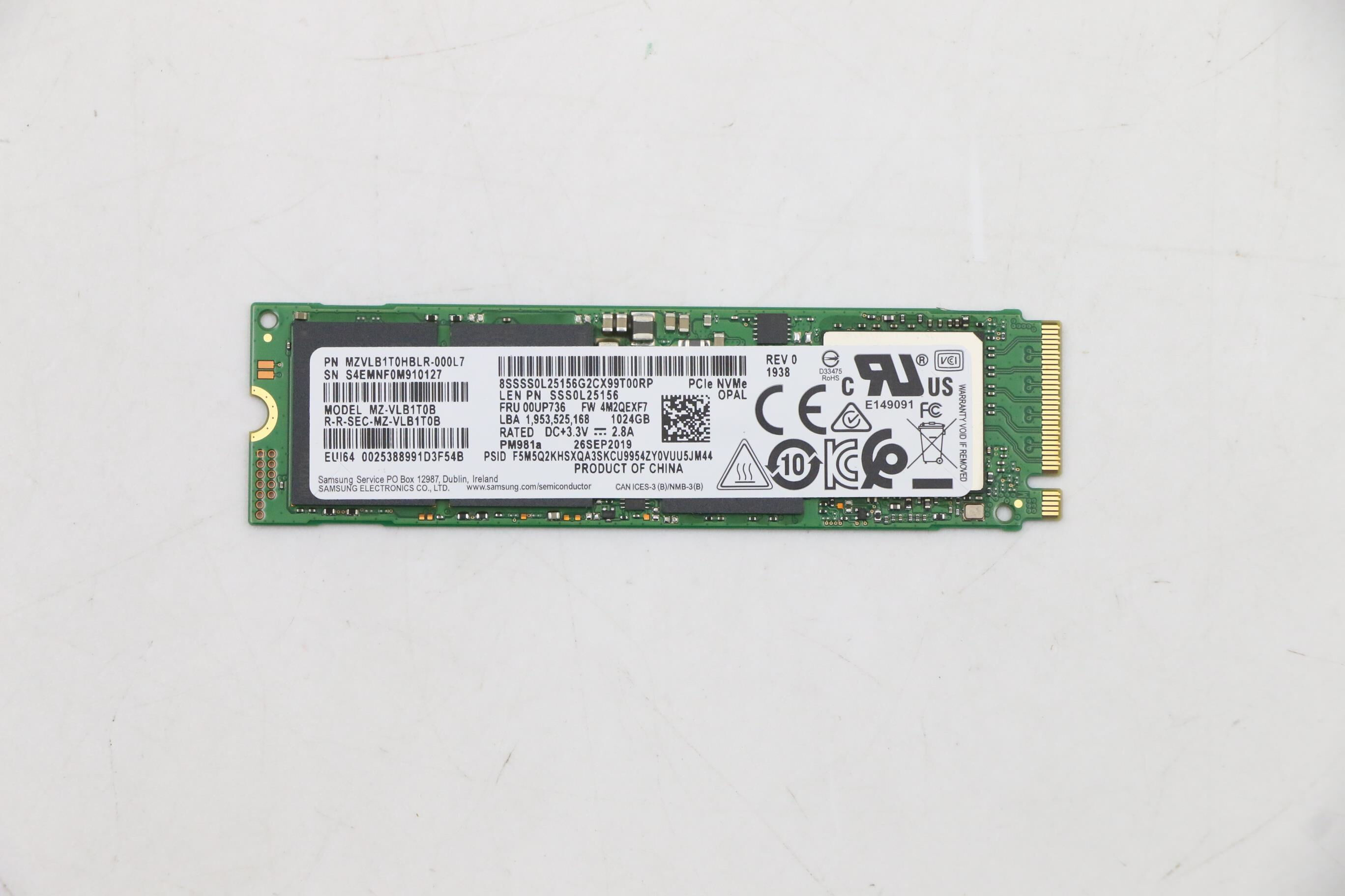 Lenovo SSD  00UP736 drives allo stato solido M.2 1,02 TB PCI Express NVMe [00UP736]