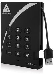 Apricorn Hard disk esterno  Aegis Padlock Fortress 1TB disco rigido Nero [A25-3PL256-1000F]