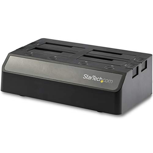 StarTech.com Dock voor harde schijven 4 sleuven USB 3.1 naar SATA, docking station voor harde schijven USB 10 Gbps, docking station voor externe SSD/HDD 2,5/3,5 inch SATA III, Hot Swappable