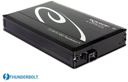 Delock 2.5? External Enclosure Sata Hdd > Thunderbolt 2.5" Thunderbolt Svart