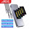 JEYI-Visual Smart M.2 NVMe NGFF SSD Enclosure  suporta proteção 5S Write  3s re-conectar  USB 3.2