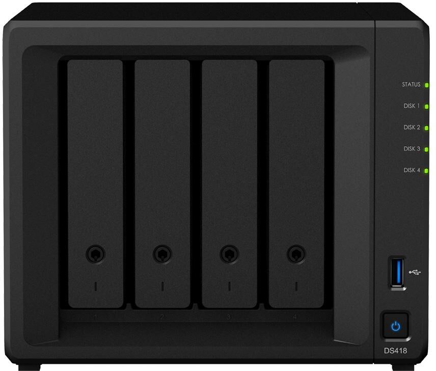 Synology Nas Diskstation Ds418 Rtd1296 Ethernet Lan Mini Tower (preto) - Synology