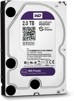 Western Digital Disco HDD Interno WD PURPLE VIDEOVIGIL 2TB 5400 (2 TB - SATA - 5400 RPM)