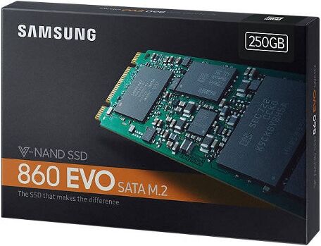 Samsung Disco SSD Interno 250Gb M2 Sata 3 Série 860 EVO (250 GB - SATA - 550 MB/s)