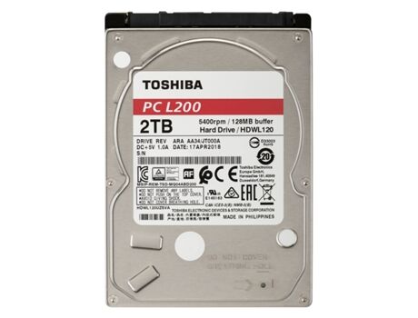 Toshiba Disco HDD Interno L200 (2 TB - SATA - 5400 RPM)