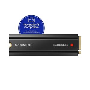 Samsung 980 PRO with Heatsink PCIe 4.0 M.2 SSD 1TB in Black (MZ-V8P1T0CW)