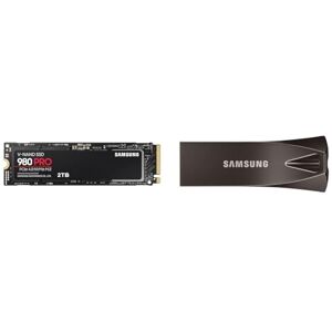 SAMSUNG 980 PRO M.2 NVMe SSD (MZ-V8P2T0BW), 2 TB, PCIe 4.0, 7,000 MB/s Read, 5,000 MB/s Write, Internal Solid State Drive & flash drive Titanium Gray 256 GB