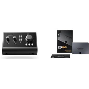 Audient Audio Interface iD14 MKII, 2 Class-A Microphone Preamps (High Performance USB Audio Interface, USB-C Connector,Black & Samsung 870 QVO 2 TB SATA 2.5 Inch Internal Solid State Drive