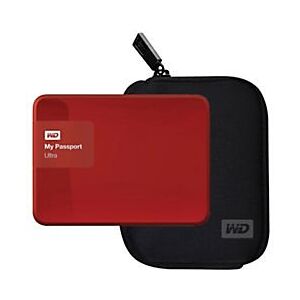 WD My Passport Ultra USB 3.0 Portable External HD, Red, 2 TB