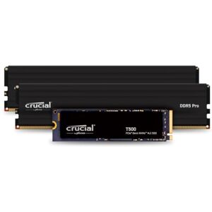 T500 2TB Gen4 NVMe M.2 Internal Gaming SSD & Crucial Pro Desktop RAM 48GB Kit (2x24GB) DDR5 6000MHz