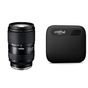Tamron - 28-75mm F/2.8 Di III VXD G2 - Zoom lens for Full-frame Mirrorless Sony cameras & Crucial X6 1TB Portable SSD - Up to 800MB/s - PC and Mac - USB 3.2 USB-C External Solid State Drive