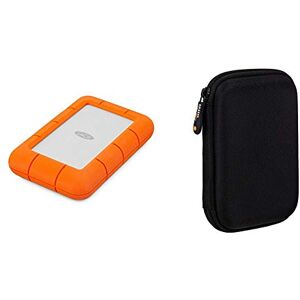 LaCie Rugged Mini 4 TB External Hard Drive Portable HDD – USB 3.0 USB 2.0 Compatible, Drop Shock Dust Rain Resistant Shuttle Drive & Amazon Basics External Hard Drive Case