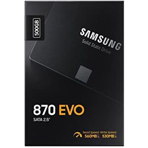 SAMSUNG SSD 870 EVO, 500 GB, Form Factor 2.5 Inch, Intelligent Turbo Write, Magician 6 Software