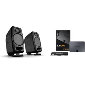 IK Multimedia iLoud Micro Monitor Speaker, Black & Samsung 870 QVO 2 TB SATA 2.5 Inch Internal Solid State Drive (SSD) (MZ-77Q2T0)