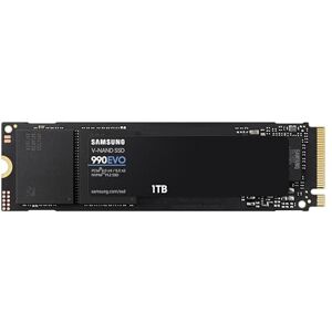 SAMSUNG 990 EVO NVMe M.2 SSD 1 TB, PCIe 4.0 x4 / PCIe 5.0 x2, NVMe 2.0 (2280), read/write speeds up to 5,000/4,200 MB/s, Internal SSD (Solid State Drive), MZ-V9E1T0BW