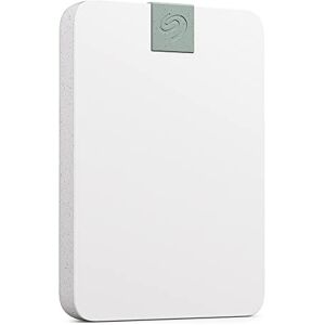 Seagate Ultra Touch HDD, 2 TB, External HDD, Cloud White, Post-Consumer Recycled material, USB-C compatibility with PC, Mac & Chromebook, Dropbox and Mylio included, 2yr Rescue Services (STMA2000400)