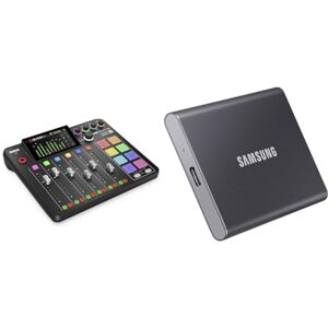 RØDE RØDECaster Pro II All-in-One Production Solution for Podcasting & Samsung T7 Portable SSD - 1 TB - USB 3.2 Gen.2 External SSD Titanium Grey (MU-PC1T0T/WW)