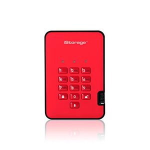 iStorage diskAshur2 SSD 16TB Red - Secure portable solid state drive - Password protected - Dust & water resistant - Hardware Encryption