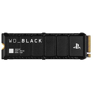 WD_BLACK SN850P 2TB NVMe SSD, Officially licensed for PS5 consoles, Internal Gaming SSD, Gen4 PCIe Technology, Read speeds up to 7300 MB/s, Exclusive Heatsink Design, M.2 2280, Black