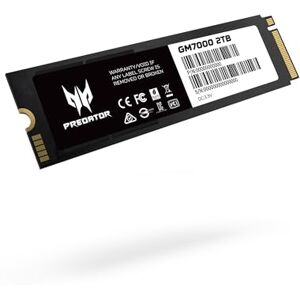 Acer Predator GM7000 2TB NVMe Gaming SSD - M.2 2280 PCIe Gen4 (16 Gb/s) x 4, 3D TLC NAND PC Internal Solid State Hard Drive with DDR4 DRAM Cache Up to 7400 MB/s - BL.9BWWR.106