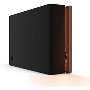 Seagate FireCuda Gaming Hub, 16TB, External Hard Drive, USB 3.2, Customisable RGB LED lighting, Dual forward-facing USB, for Desktop PC, 3 year Rescue Services (STKK16000400)