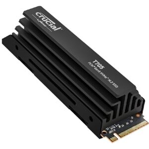 Crucial T705 2TB SSD PCIe Gen5 NVMe M.2 Internal Gaming SSD with Premium Heatsink, Up to 14,500MB/s, Microsoft DirectStorage, PCIe 4.0 Backwards Compatible, Solid State Drive - CT2000T705SSD5