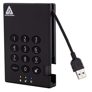 Apricorn Aegis Padlock 1TB USB 3.0 256-bit AES XTS Hardware Encrypted Portable External Hard Drive (A25-3PL256-500)