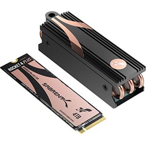 SABRENT M.2 NVMe SSD 4TB gen 4x4 with Heatsink, Solid State drive 7100MB/s Read, PCIe 4.0 m2 Hard Drive For Gamers, Compatible with PlayStation 5, PCs, NUCs Laptops and Desktops SB-RKT4P-HTSP-4TB