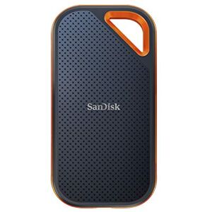 Sandisk 1TB Extreme PRO portable external SSD, up to 2000 MB/s, read and write speeds USB-C, SSD external drive, IP65 rated for dust and water resistance, 256-bit AES hardware encryption, Black