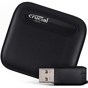 Crucial X6 4TB Portable SSD with USB-A adapter - up to 800MB/s - PC and Mac, USB 3.2 External Solid State Drive - CT4000X6SSD9