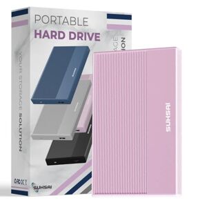 SUHSAI external hard drive 320GB Backup Data Storage HDD - 2.5" Memory Expansion Portable Hard Drive USB 3.0 Ultra Slim hard drive Compatible with Mac, Desktop, PC, PS4, PS5, Xbox One (Rose Pink)