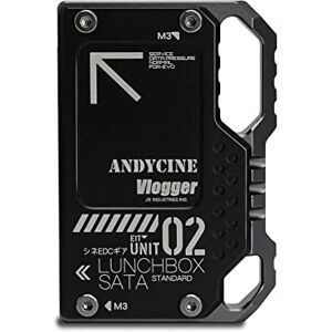 ANDYCINE Lunch Box II SATA SSD Enclosure Master Caddy Magnesium Enclosure for Atomos Ninja Ultra, V, V+, Ninja Flame, Ninja Inferno and Shogun Inferno, Compatible with 870 & 860 EVO/QVO 1TB/2TB, Black