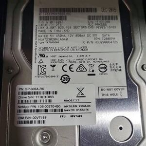 Generic Almost HDD For NetApp 2TB 3.5" SATA 6 Gb/s 128MB 7200RPM For Internal HDD For Server HDD For X306A-R6 SP-X306A-R6