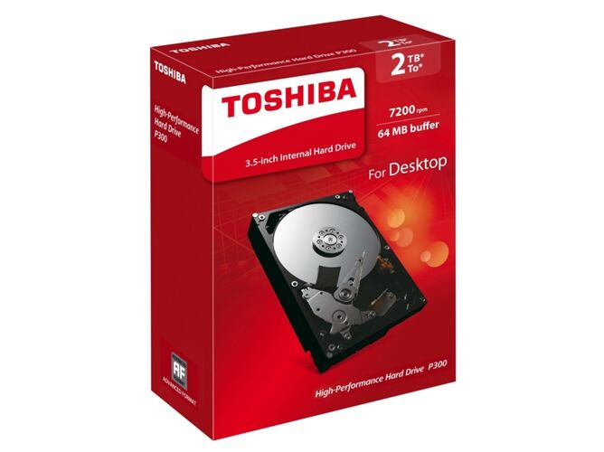 Toshiba Disco HDD Interno TOSHIBA P300 (2 TB - SATA - 7200 RPM)