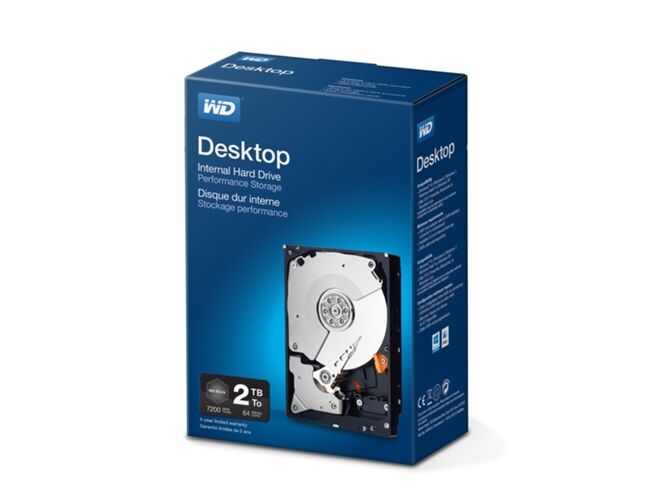 Western Digital Disco HDD Interno WESTERN DIGITAL Desktop Performance 3.5" 2TB 7200 RPM III (2 TB - SATA - 7200 RPM)