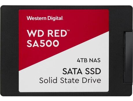 Western Digital Disco SSD Interno WESTERN DIGITAL Red SA500 (4 TB - SATA III - 530 MB/s)