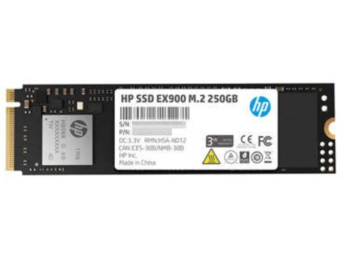 HP Disco SSD Interno HP M.2 250GB EX900 NVMe PCIe (250 GB - PCI-Express - 210 MB/s)