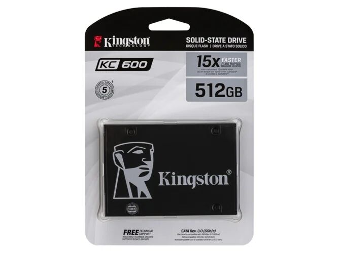 Kingston Disco SSD Interno KINGSTON 512G KC600 512G (512 GB - SATA - 550 MB/s)