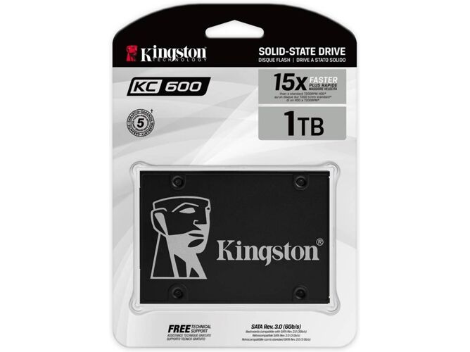 Kingston Disco SSD Interno KINGSTON KC600 (1 TB - SATA - 550 MB/s)