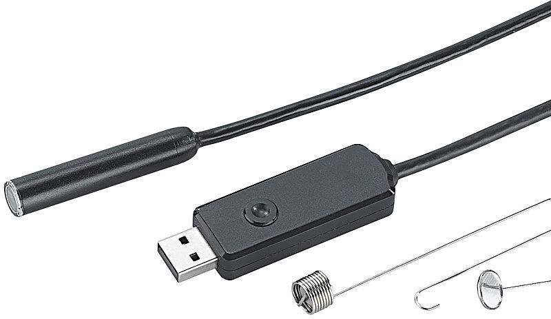 Somikon Wasserfeste USB-Endoskop-Kamera mit 7m-Kabel & LEDs