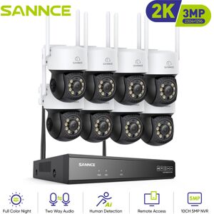 Sannce - 10CH Wifi Videoüberwachungssets Kamera Outdoor Nachtsicht E-mail Alarm IP66 cctv wifi Sicherheit Kamera System