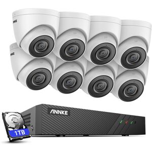 ANNKE 3K kabelgebundenes Outdoor-Überwachungskamera-Set mit Personen-/Fahrzeugerkennung, Videoüberwachungs-Set mit 1 TB 6 MP NVR und 8 x 3K PoE