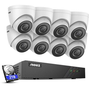 ANNKE 3K kabelgebundenes Outdoor-Überwachungskamera-Set mit Personen-/Fahrzeugerkennung, Videoüberwachungs-Set mit 2 tb 6 mp nvr und 8 x 3K PoE IP-Kamera