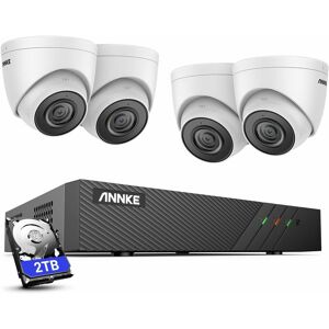 ANNKE 3K kabelgebundenes Überwachungskamera-Set für den Außenbereich mit Personen-/Fahrzeugerkennung, Videoüberwachungs-Set mit 2 tb 6 mp nvr und 4 x 3K