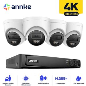 8CH nvr Videoüberwachungsset 4×8MP Smart Kameras Dual Light Turret Kamera Fernzugriff Sicherheits Überwachungs Kameras System - Annke