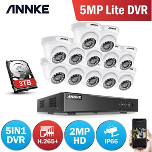 ANNKE 16CH 1080P hd Videoüberwachungssystem H.265+ 5in1 5MP Lite dvr 12X 1080P Turm Outdoor Wetterfeste CCTV-Überwachungskameras - mit 3TB Festplatte