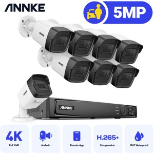 Annke - 8CH fhd 5MP poe Netzwerk Video Sicherheitssystem 8MP H.265 + nvr Mit 8X 5MP 30m Farbe Nachtsicht Wasserdichte wifi ip Kamera - ohne Festplatte