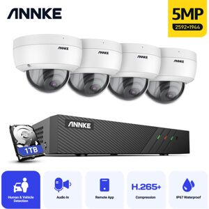 Videoüberwachungskit poe 8 kanäle nvr 4×5MP ip kameras audioaufzeichnung farbnachtsicht überwachungskamera kit - 1TB hdd - Annke